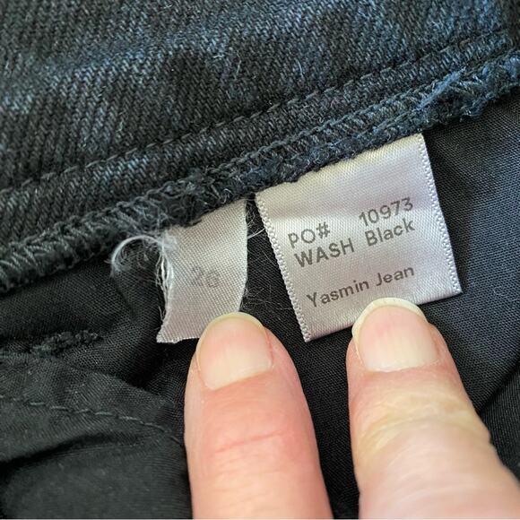 Reformation Yasmin Jeans in Black Size 26 Paperbag Front Zipper Stretch - Picture 10 of 14